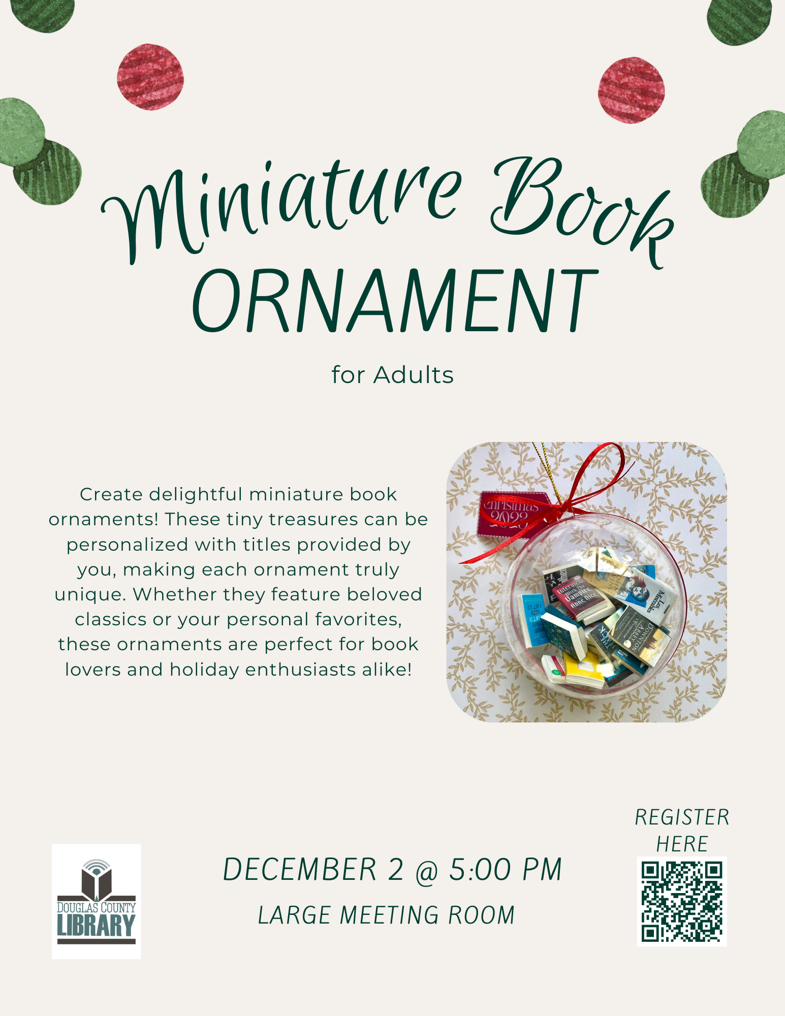 Mini book ornaments